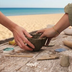 Aperitivo con Ceramica sulla Spiaggia